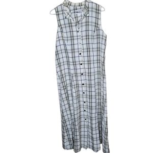 KATHIE Lee vtg Miss Honey vibe yellow and white button front midi dress sz 14